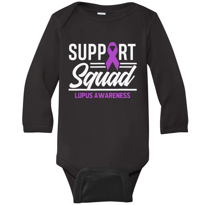 Support Squad Lupus Warrior Supporter Lupus Awareness Baby Long Sleeve Bodysuit