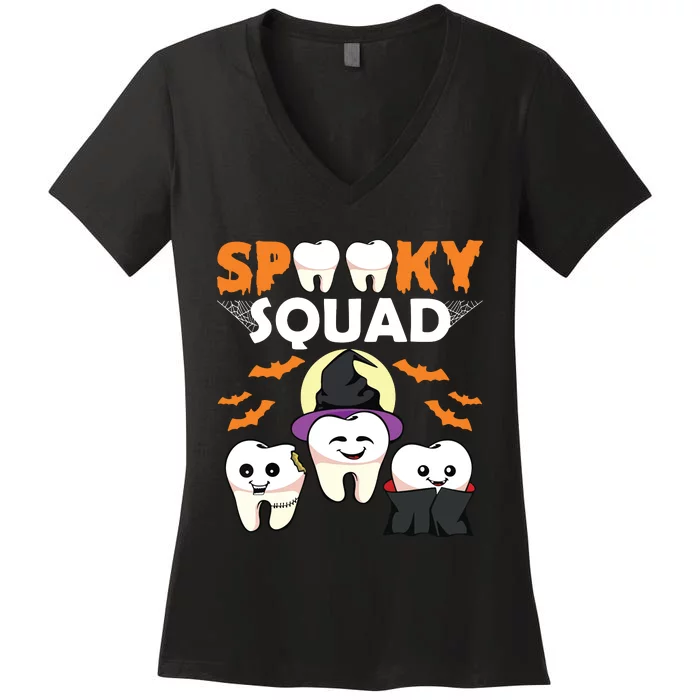 Spooky Squad Lazy Halloween Costume Dental Assistant Women's V-Neck T-Shirt