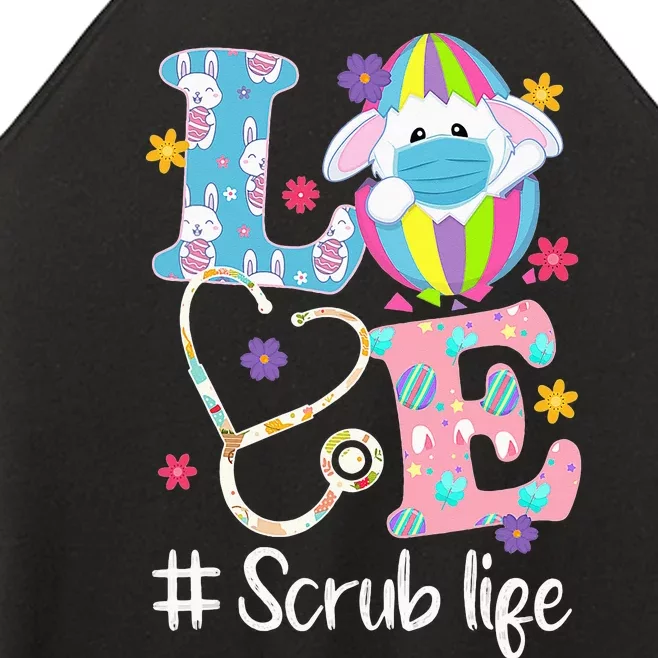 Stethoscope Scrub Life Nurse Bunny Easter Day Outfits Women’s Perfect Tri Rocker Tank