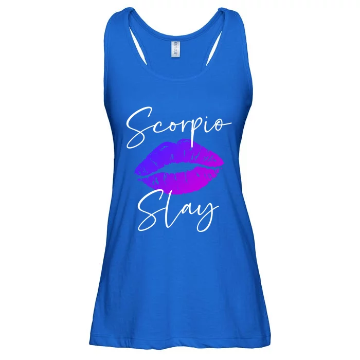 Scorpio Slay Lipstick Lips Birthday S Gift Ladies Essential Flowy Tank