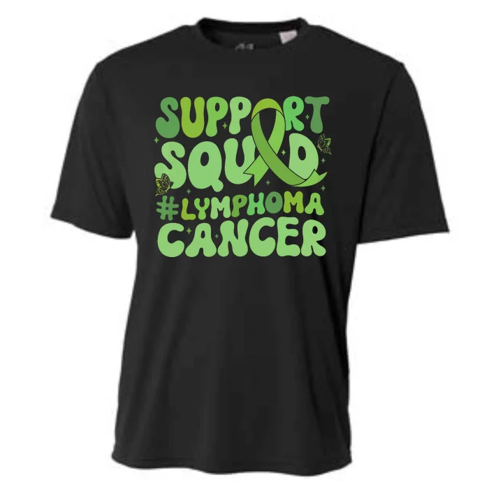 Support Squad Lymphoma Cancer Awareness Green Ribbon Cooling Performance Crew T-Shirt