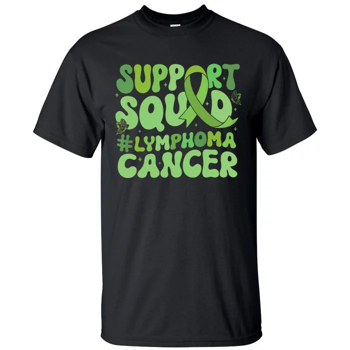 Support Squad Lymphoma Cancer Awareness Green Ribbon Tall T-Shirt