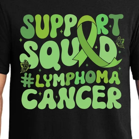 Support Squad Lymphoma Cancer Awareness Green Ribbon Pajama Set