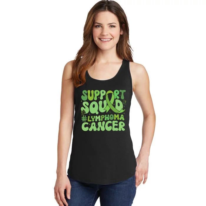 Support Squad Lymphoma Cancer Awareness Green Ribbon Ladies Essential Tank