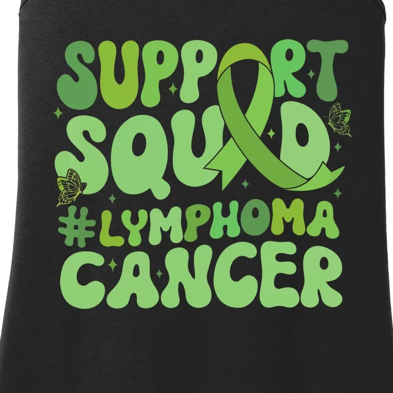 Support Squad Lymphoma Cancer Awareness Green Ribbon Ladies Essential Tank