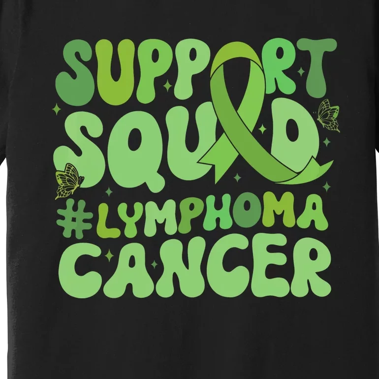 Support Squad Lymphoma Cancer Awareness Green Ribbon Premium T-Shirt