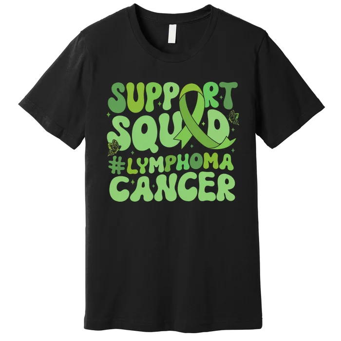 Support Squad Lymphoma Cancer Awareness Green Ribbon Premium T-Shirt