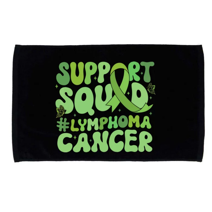 Support Squad Lymphoma Cancer Awareness Green Ribbon Microfiber Hand Towel