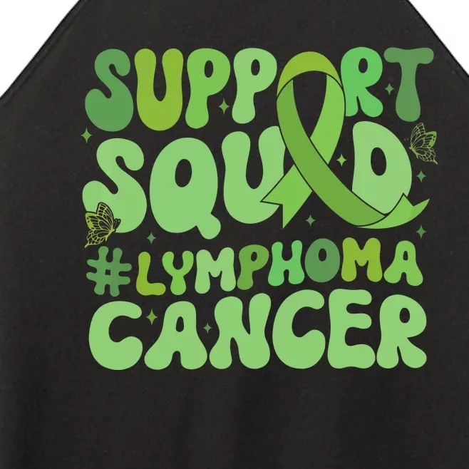 Support Squad Lymphoma Cancer Awareness Green Ribbon Women’s Perfect Tri Rocker Tank