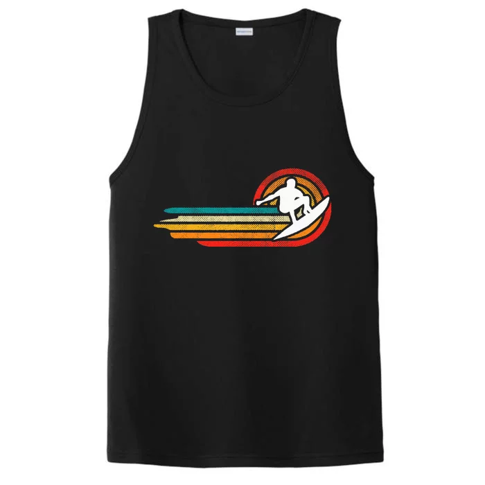 Surf Surfing Lover Tee Retro Surfing Surfer Performance Tank