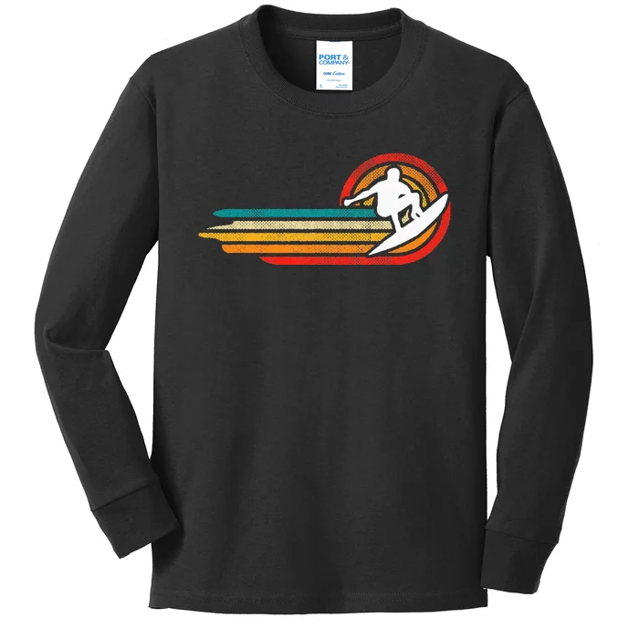 Surf Surfing Lover Tee Retro Surfing Surfer Kids Long Sleeve Shirt