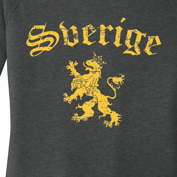 Sverige Sweden Lion Symbol Swedish Pride Women's Perfect Tri Tunic Long Sleeve Shirt