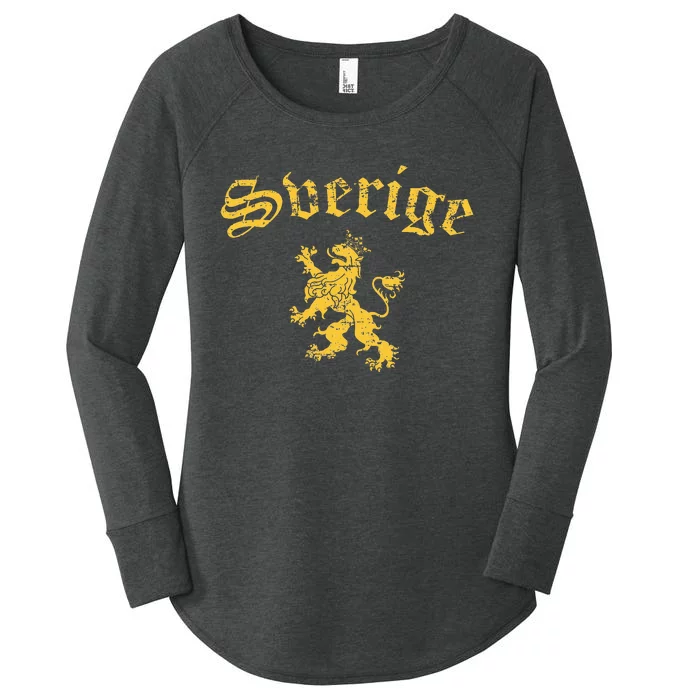 Sverige Sweden Lion Symbol Swedish Pride Women's Perfect Tri Tunic Long Sleeve Shirt