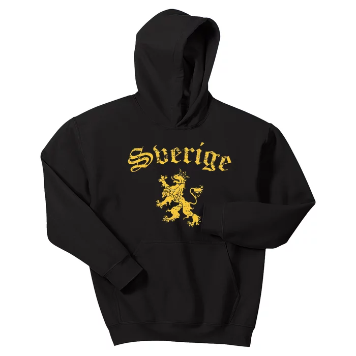 Sverige Sweden Lion Symbol Swedish Pride Kids Hoodie