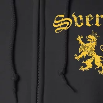 Sverige Sweden Lion Symbol Swedish Pride Full Zip Hoodie