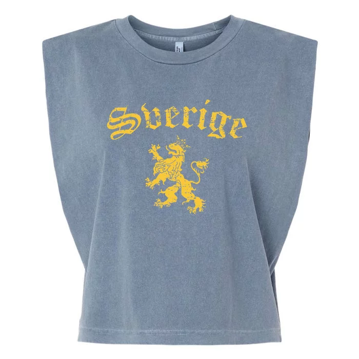 Sverige Sweden Lion Symbol Swedish Pride Garment-Dyed Women's Muscle Tee