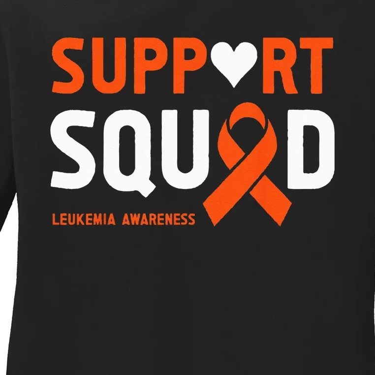 Support Squad Leukemia Awareness (1) Ladies Long Sleeve Shirt