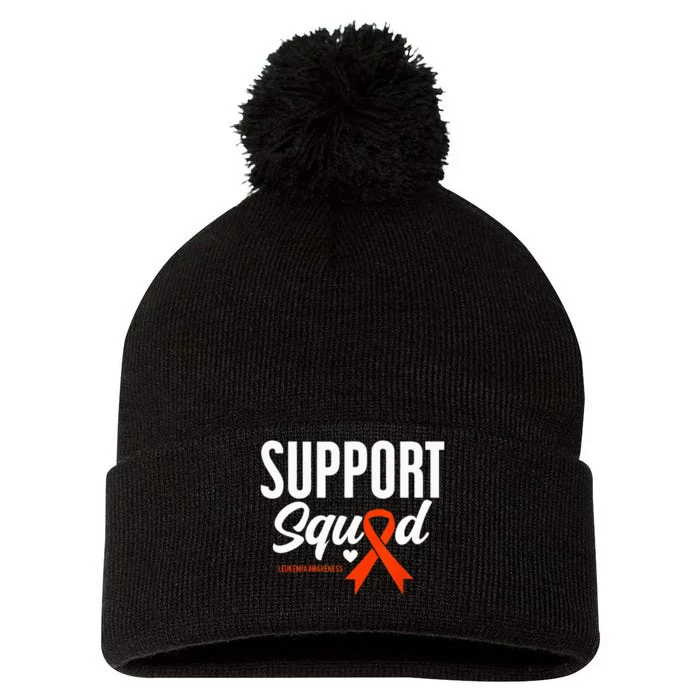 Support Squad Leukemia Awareness Pom Pom 12in Knit Beanie