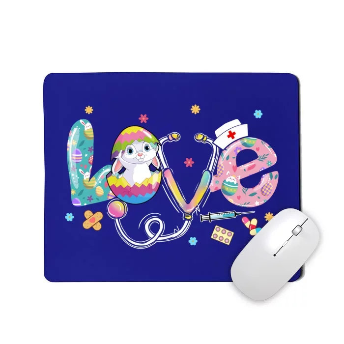 Stethoscope Scrub Life Nurse Bunny Easter Day Outfits Funny Gift Mousepad