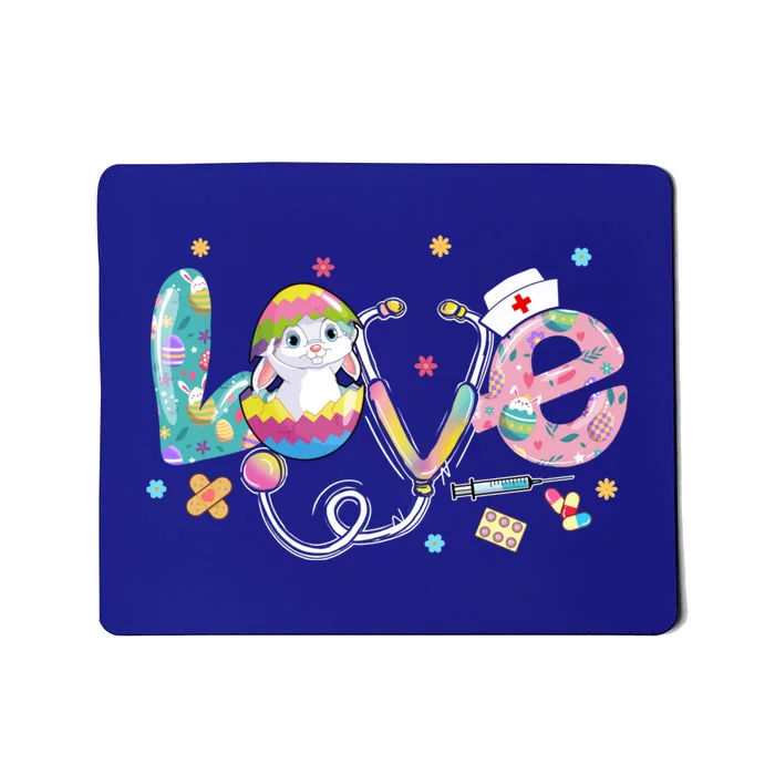 Stethoscope Scrub Life Nurse Bunny Easter Day Outfits Funny Gift Mousepad