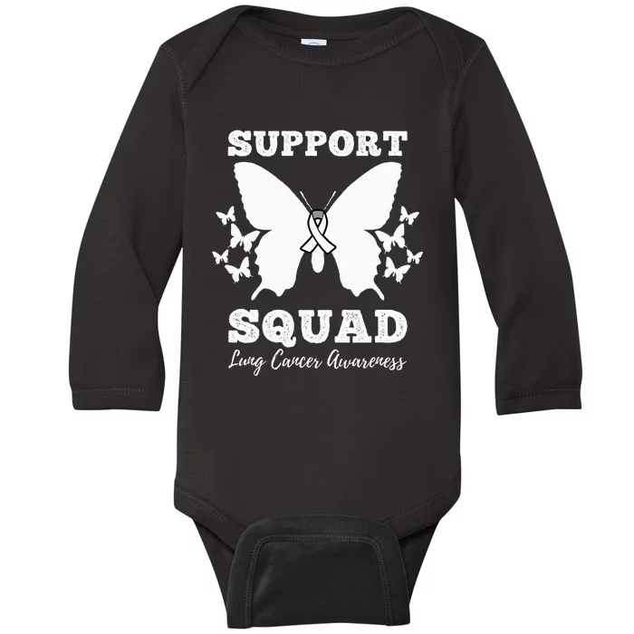 Support Squad Lung Cancer Awareness Baby Long Sleeve Bodysuit