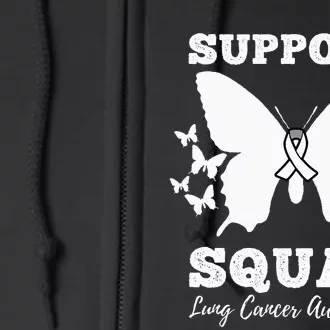 Support Squad Lung Cancer Awareness Full Zip Hoodie