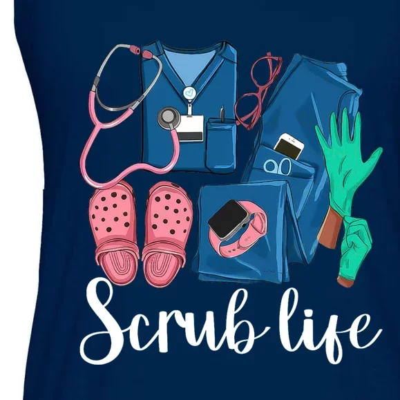 Stylish Scrub Life Design Nurse Life For Healthcare Workers Ladies Essential Flowy Tank