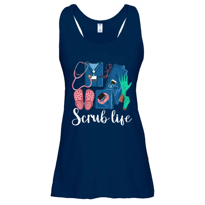 Stylish Scrub Life Design Nurse Life For Healthcare Workers Ladies Essential Flowy Tank