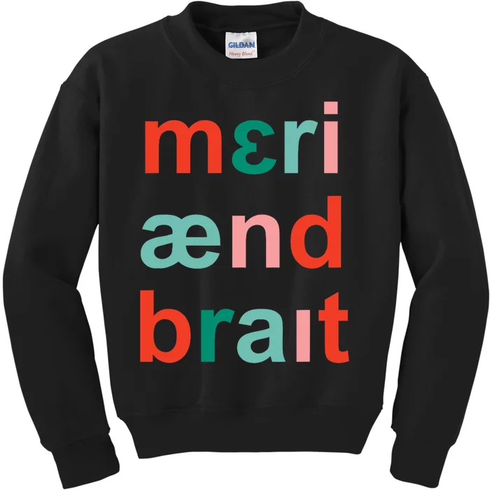 Slp Speech Language Pathologist Merry And Bright Christmas Kids Sweatshirt