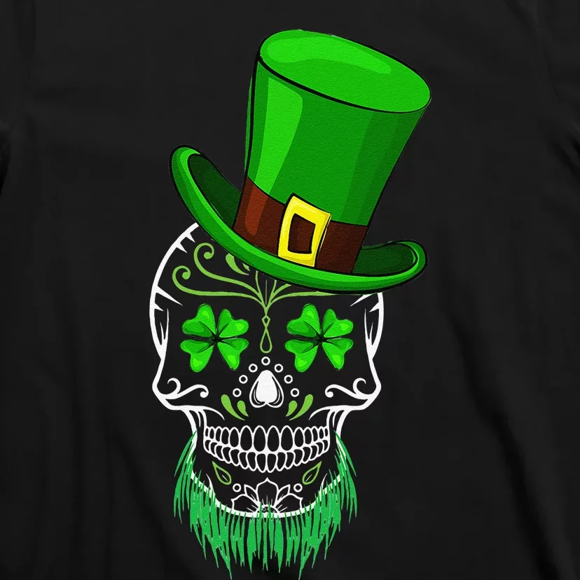 Sugar Skull Leprechaun St Patricks Day Women T-Shirt