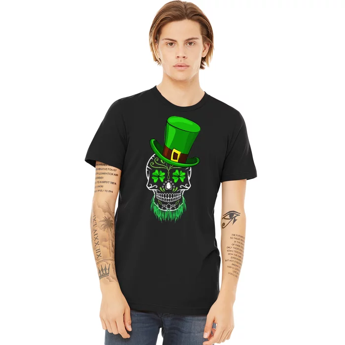 Sugar Skull Leprechaun St Patricks Day Women Premium T-Shirt