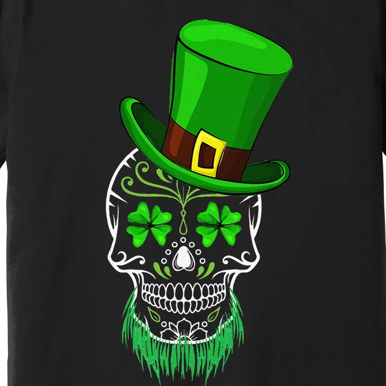 Sugar Skull Leprechaun St Patricks Day Women Premium T-Shirt