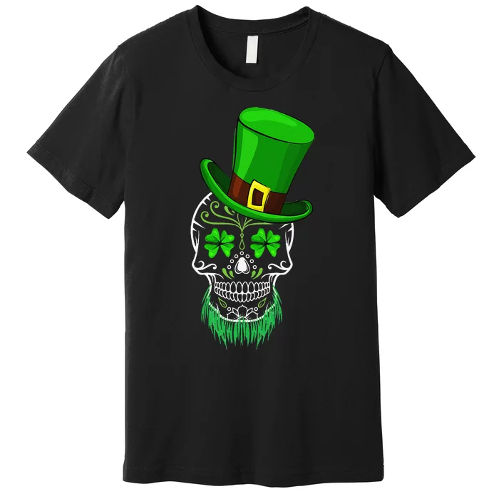 Sugar Skull Leprechaun St Patricks Day Women Premium T-Shirt