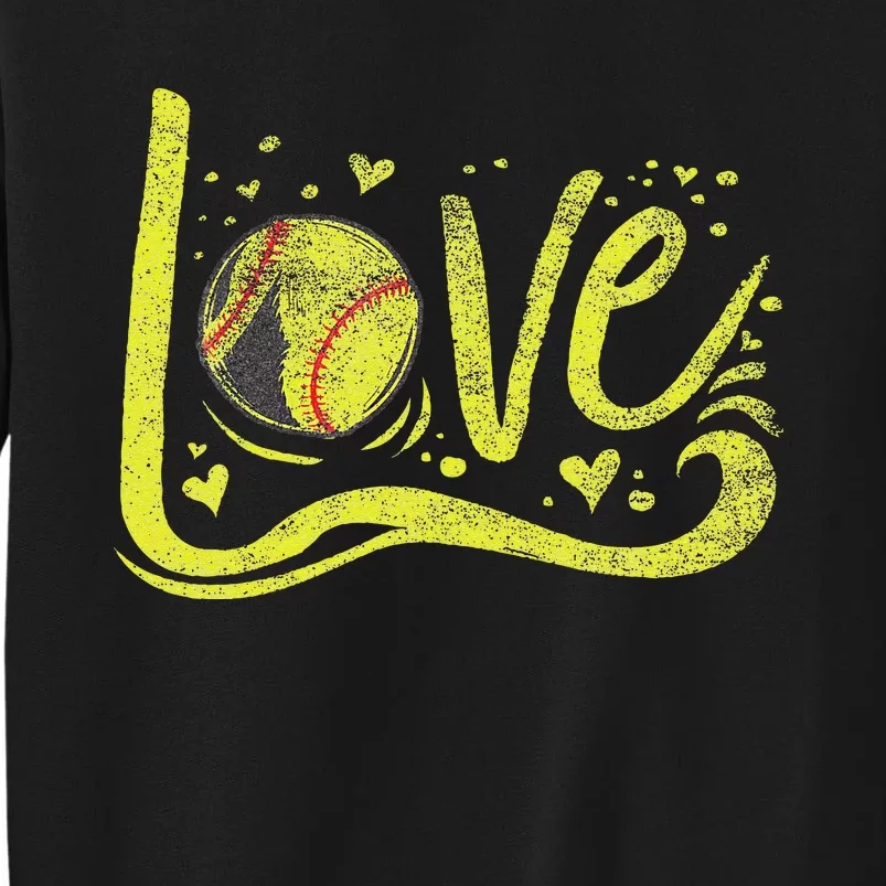 Softball  Softball Lover Softball Mom Tall Sweatshirt