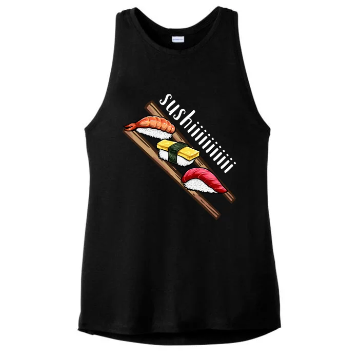 Sushi Sushi Lover Gift Ladies Tri-Blend Wicking Tank