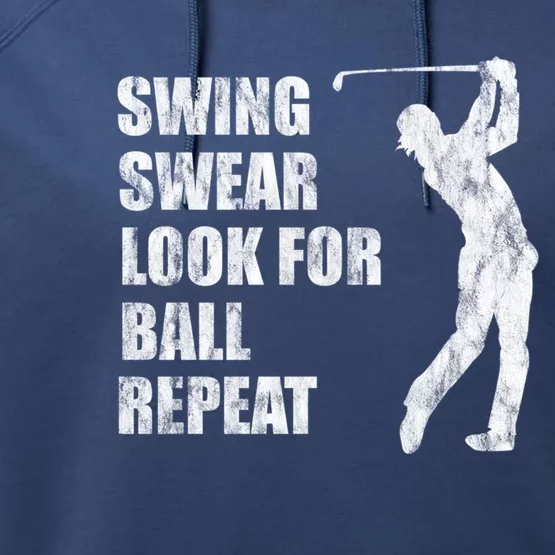 Swing Swear Look For Ball Repeat Cute Gift Performance Fleece Hoodie