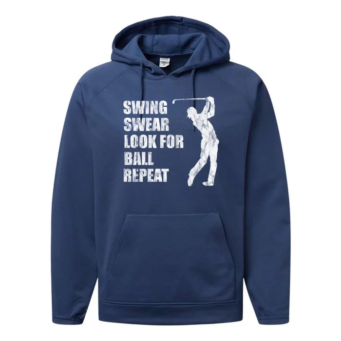 Swing Swear Look For Ball Repeat Cute Gift Performance Fleece Hoodie