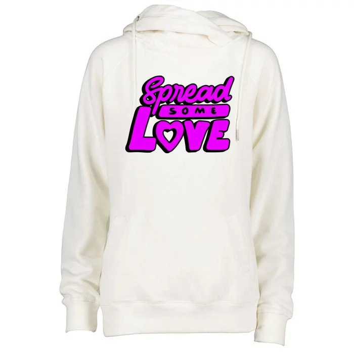 Spread Some Love Retro Womens Funnel Neck Pullover Hood