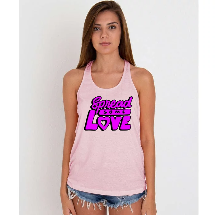 Spread Some Love Retro Women's Knotted Racerback Tank