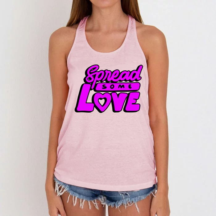 Spread Some Love Retro Women's Knotted Racerback Tank