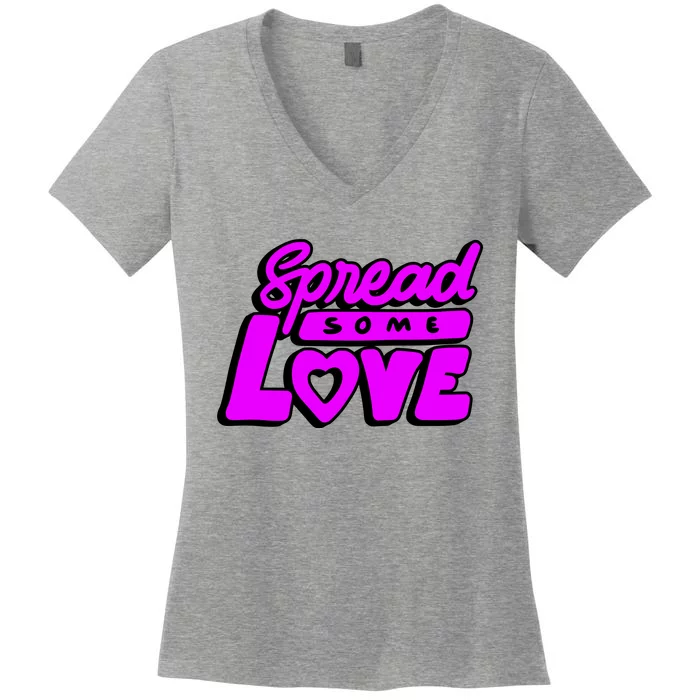 Spread Some Love Retro Women's V-Neck T-Shirt