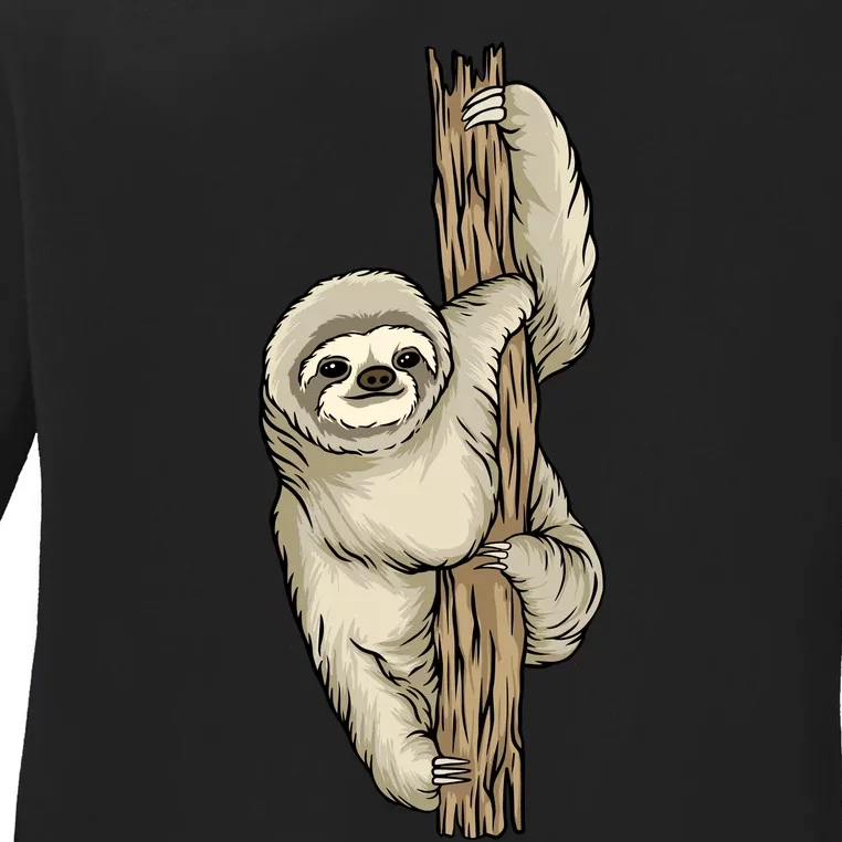 Sloth Ladies Long Sleeve Shirt