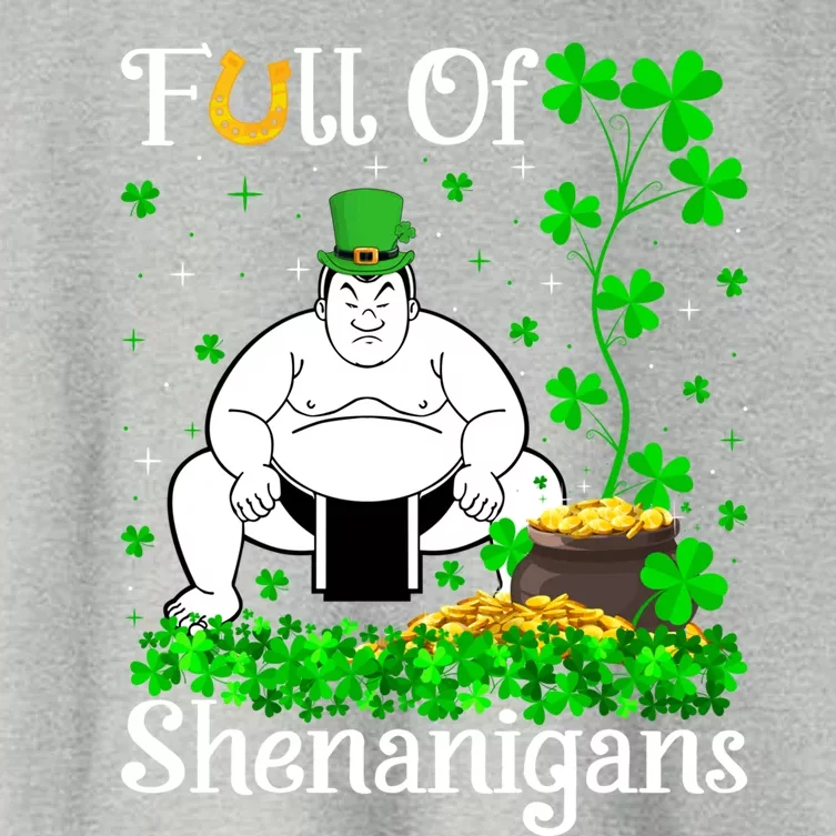 Sumo Sports Lover Full Of Shenanigans Sumo St Patrick's Day Gift Women's Crop Top Tee