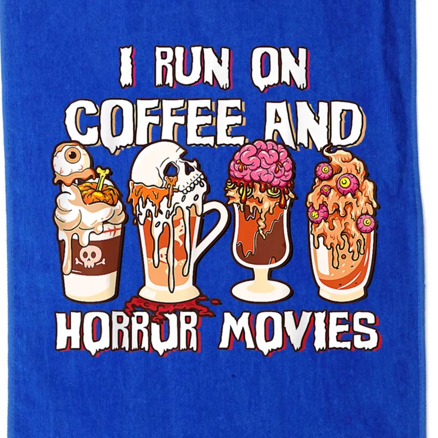 Spooky Season Latte Fall I Run On Coffee And Horror Movies Gift Platinum Collection Golf Towel