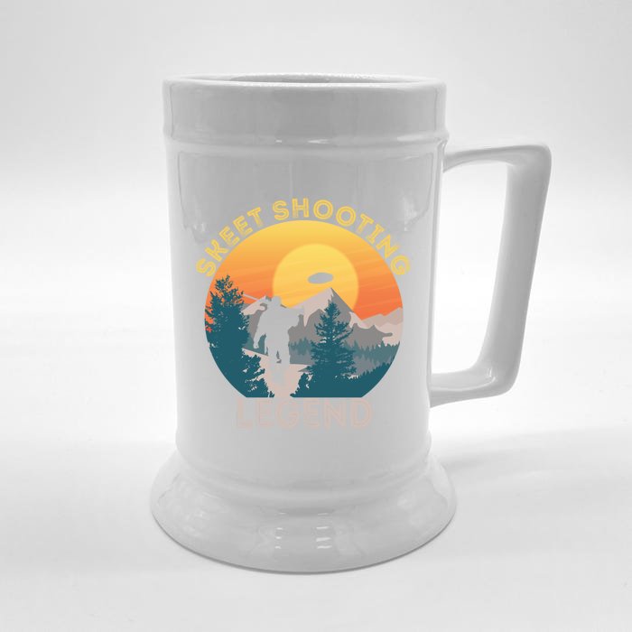 Skeet Shooting Legend Skeet Trap Clay Outdoor Sports Lover Cool Gift Front & Back Beer Stein