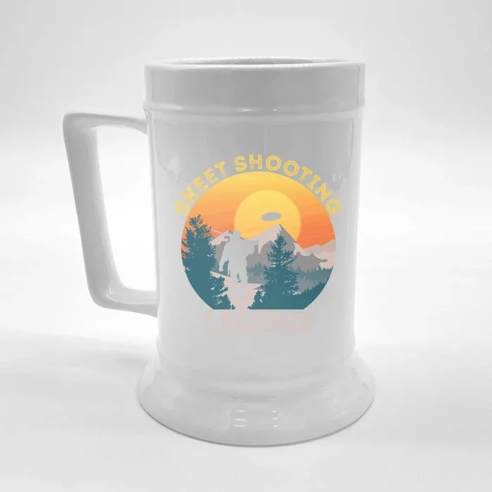 Skeet Shooting Legend Skeet Trap Clay Outdoor Sports Lover Cool Gift Front & Back Beer Stein