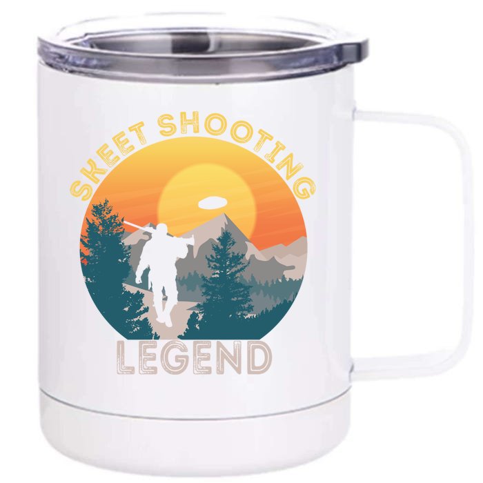 Skeet Shooting Legend Skeet Trap Clay Outdoor Sports Lover Cool Gift Front & Back 12oz Stainless Steel Tumbler Cup