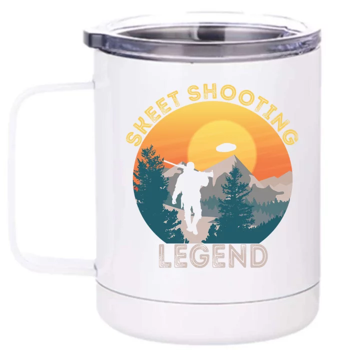 Skeet Shooting Legend Skeet Trap Clay Outdoor Sports Lover Cool Gift Front & Back 12oz Stainless Steel Tumbler Cup