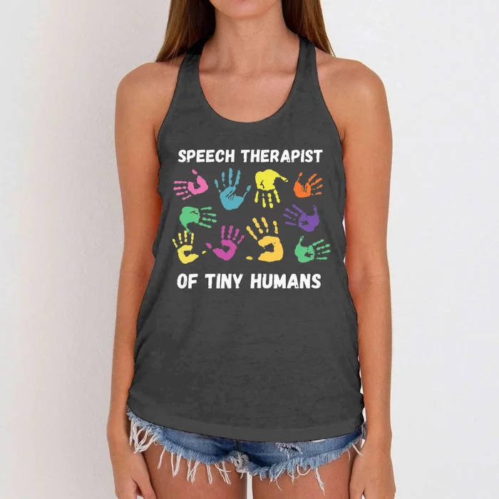 SLP Speech Language Pathology Therapist Women's Knotted Racerback Tank