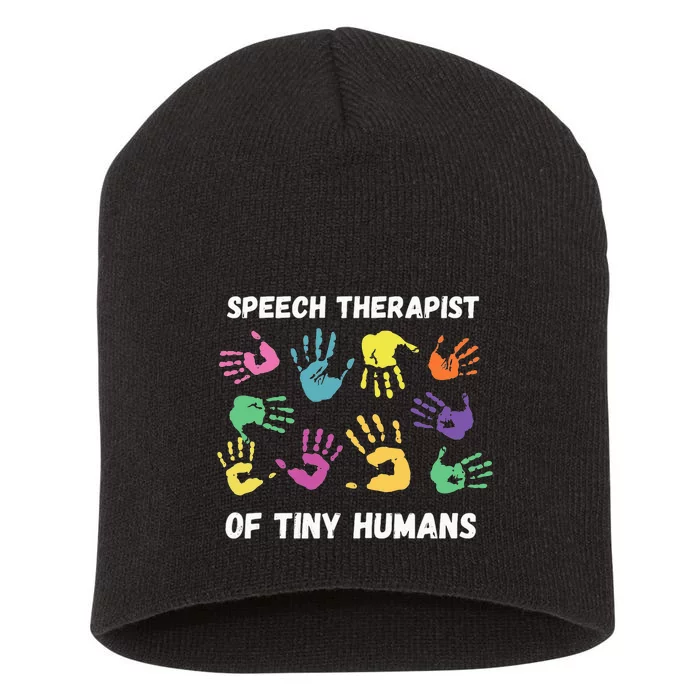 SLP Speech Language Pathology Therapist Short Acrylic Beanie